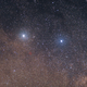 Alpha Centauri A (left) and B (right) with the dim companion Proxima Centauri circled in red. Image: Wikimedia
